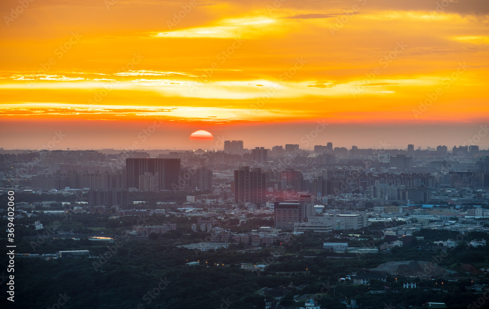 Taipei City from Kite Hill at Sunset
