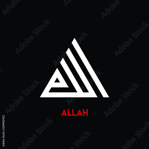 Triangle Kufi Calligraphy of Allah