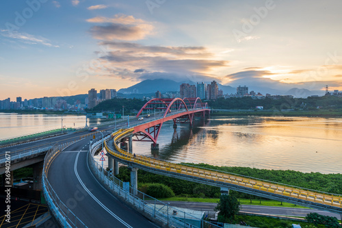 Guandu Bridge at Dawn  Taipei  Taiwan