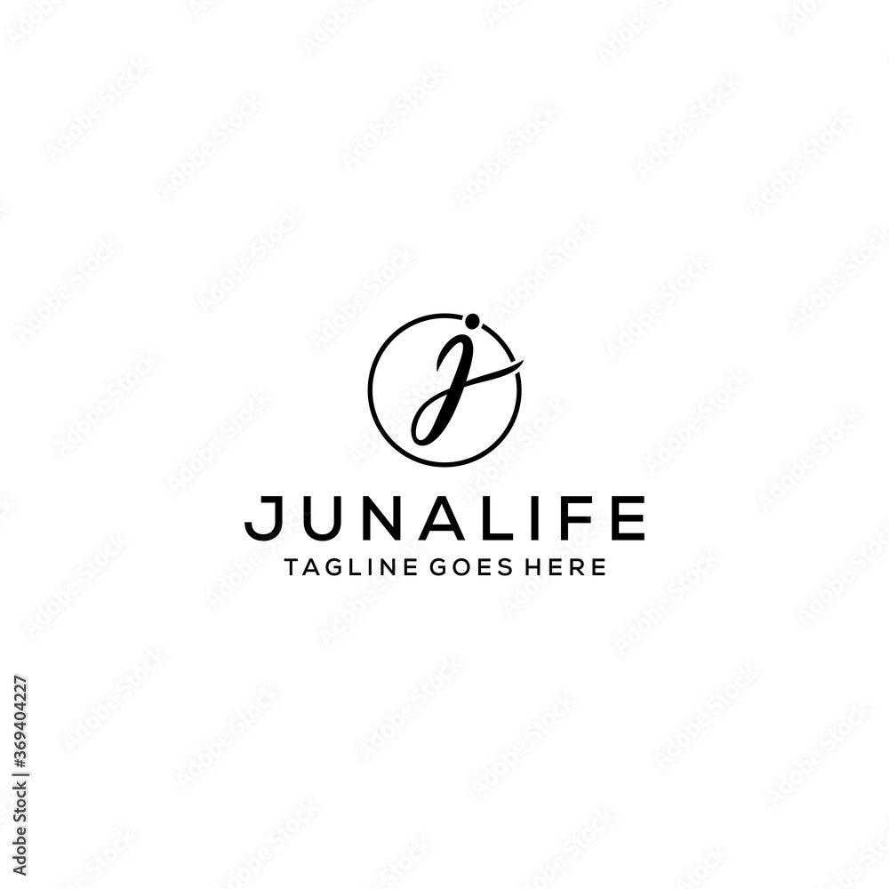 Creative Illustration modern J sign luxury logo design template