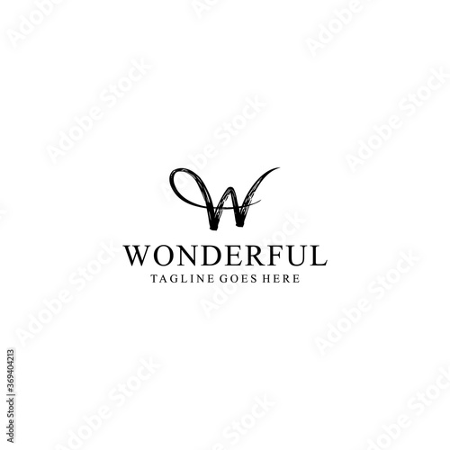 Creative Illustration modern W sign geometric logo design template