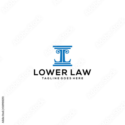 Creative modern law firm with L,L sign logo design