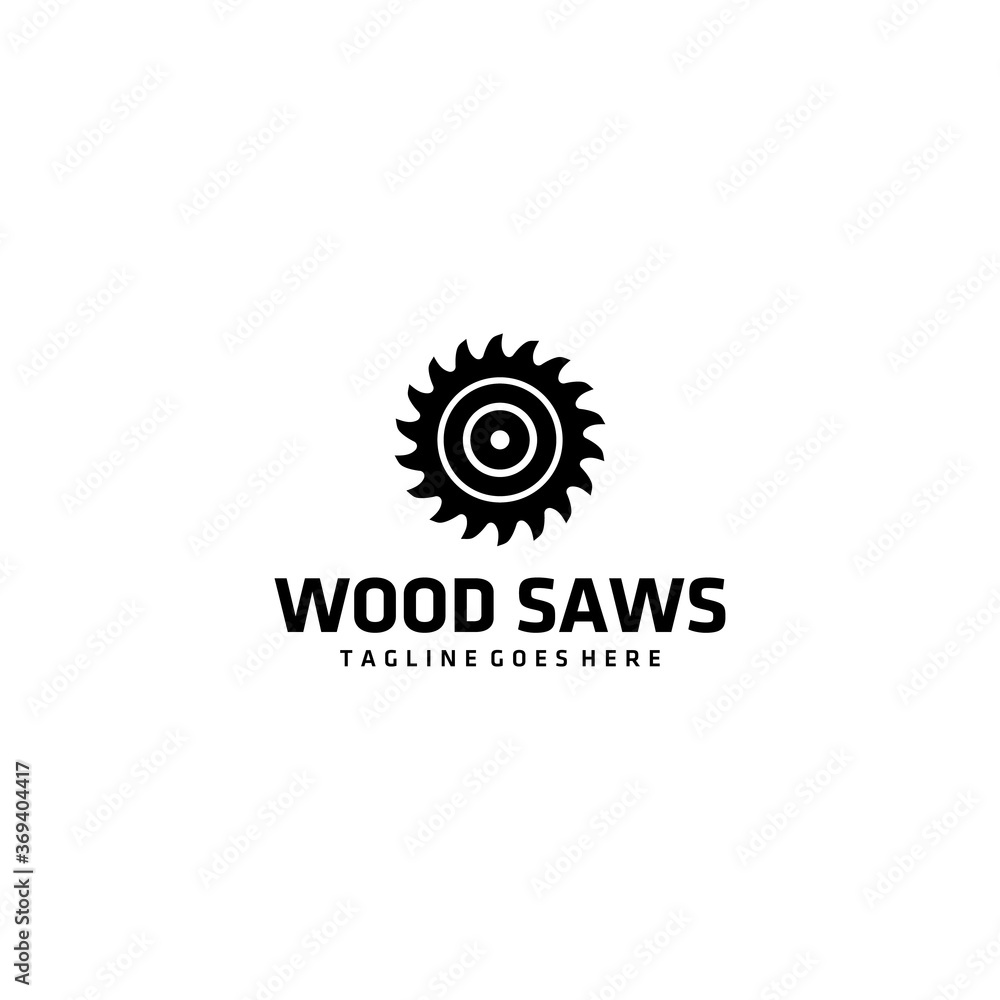 Modern wood saws design logo template Vector illustration.