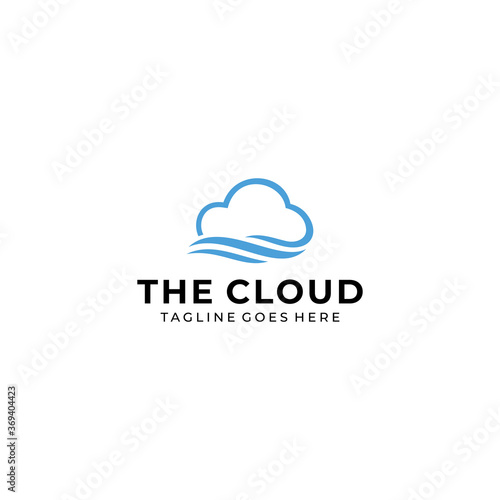 Creative Simple modern Cloud sign logo design template