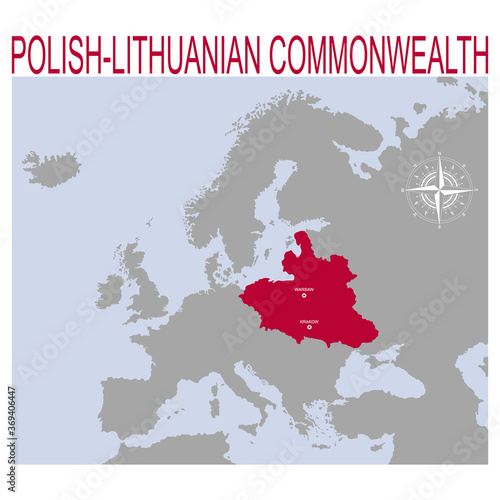 vector map of the Polish–Lithuanian Commonwealth for your design