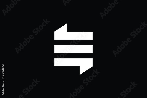 Minimal Innovative Initial SE logo and ES logo. Letter SE ES creative elegant Monogram. Premium Business logo icon. White color on black background