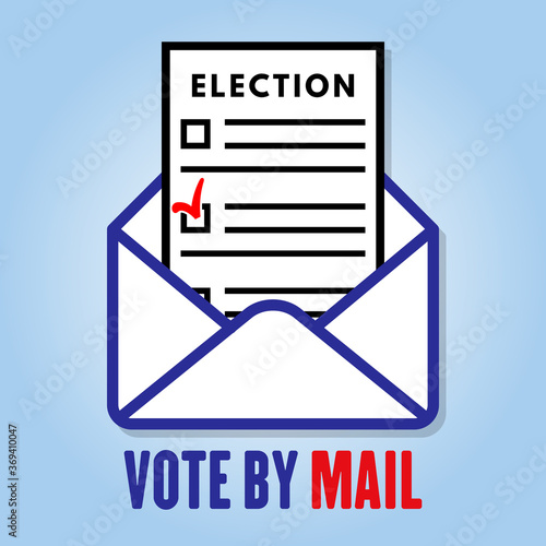 Vote by mail icon or sign. Vector illustration.