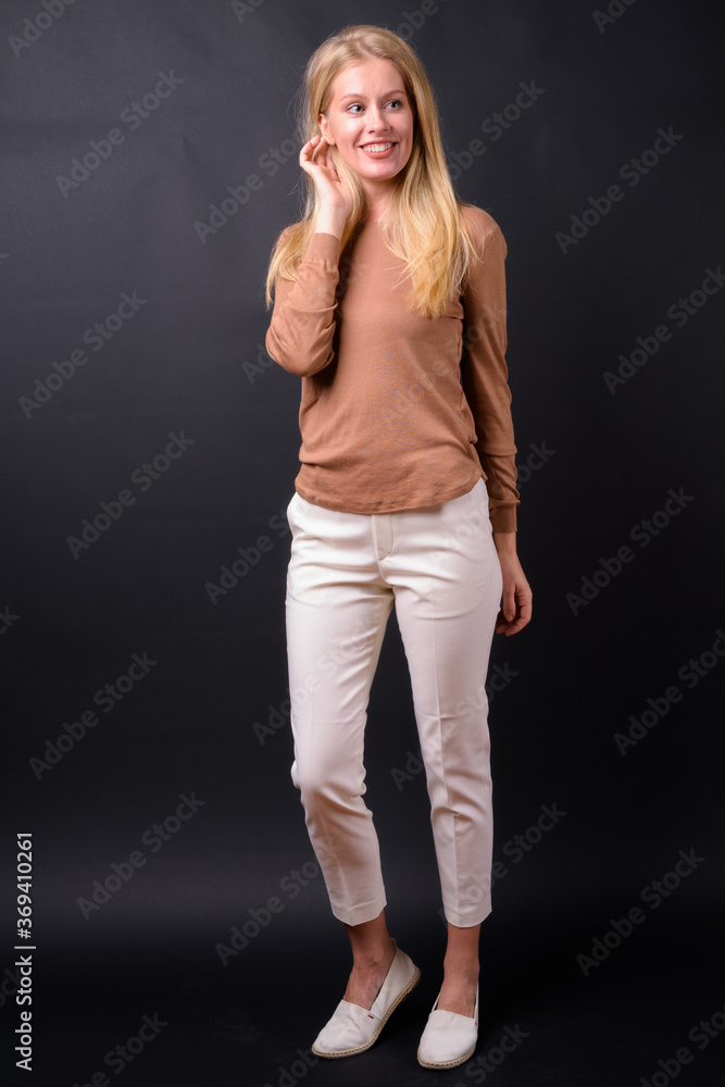 Portrait of happy beautiful woman with blond hair Portrait of happy beautiful woman with blond hair