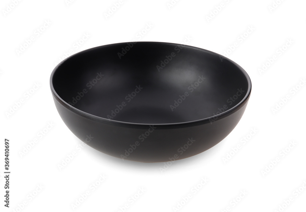 Black bowl isolated on a white background, photography Black bowl isolated on a white background, photography