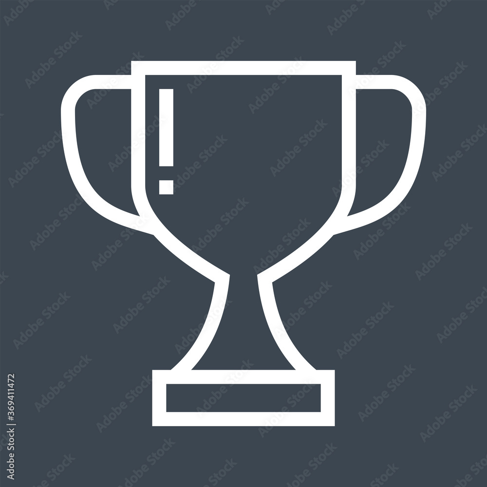 Winner Cup Thin Line Vector Icon. Flat icon isolated on the black background. Editable EPS file. Vector illustration.