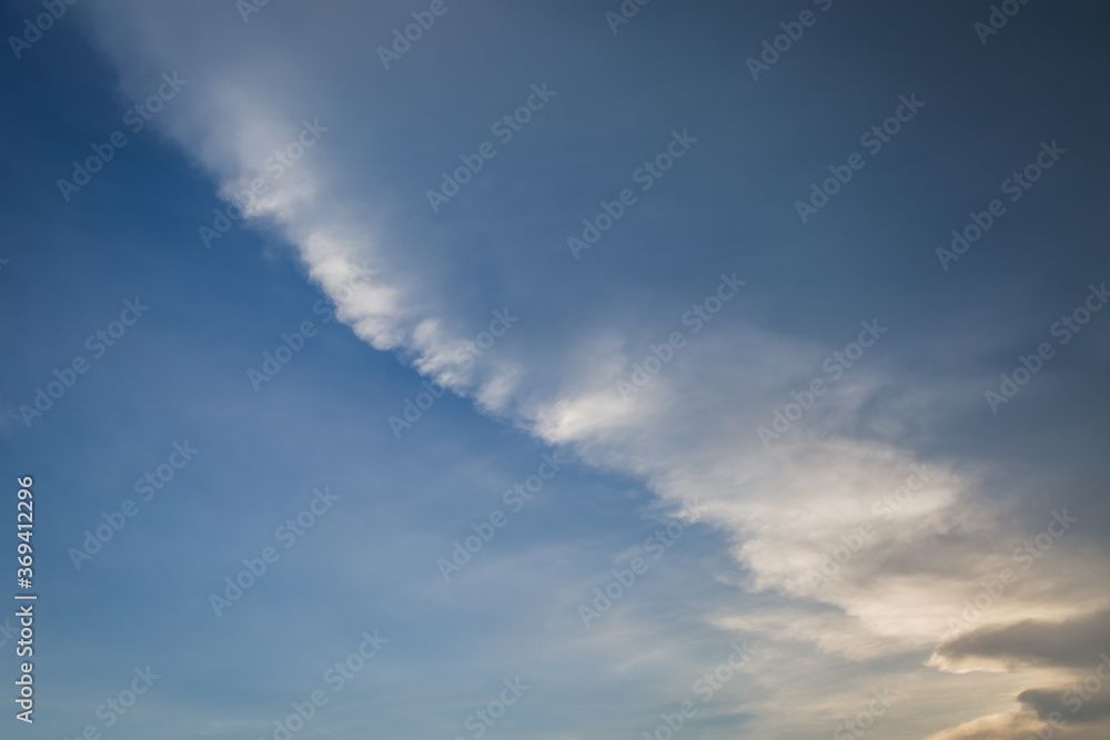 Blue sky and storm rain dark clouds