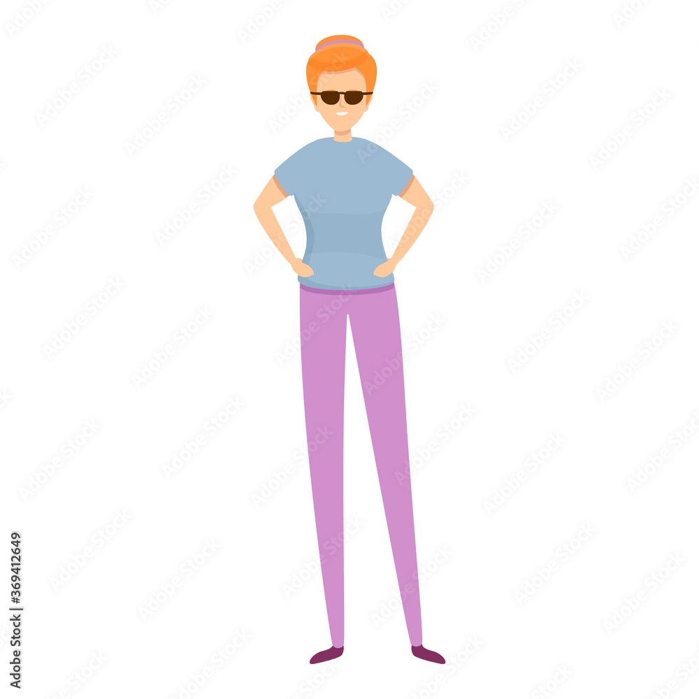 Blind woman icon. Cartoon of blind woman vector icon for web design isolated on white background Blind woman icon. Cartoon of blind woman vector icon for web design isolated on white background