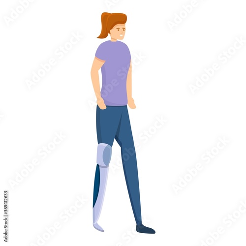 Girl leg amputated icon. Cartoon of girl leg amputated vector icon for web design isolated on white background