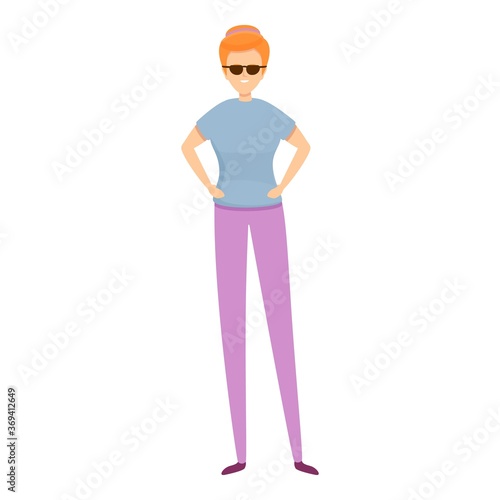 Blind woman icon. Cartoon of blind woman vector icon for web design isolated on white background