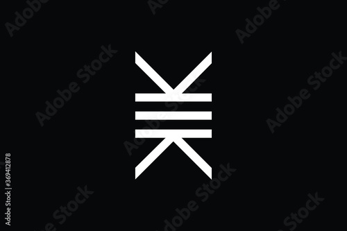 Minimal Innovative Initial XE logo and EX logo. Letter XE EX creative elegant Monogram. Premium Business logo icon. White color on black background