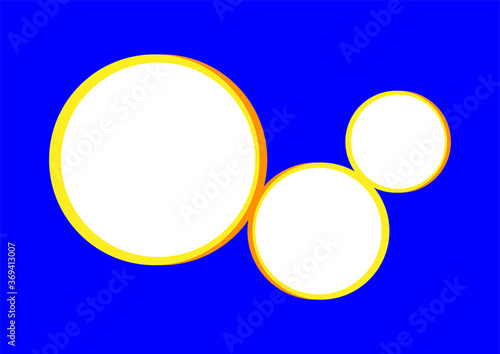 template banner rectangle a4 blue and circle blank for background, blue and circle frame empty for banner presentation, cover paper blue a four print for clip art, mock up a4 for ad copy space