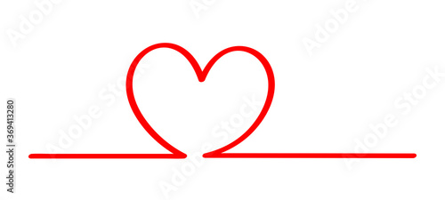 doodle heart shape in a line red isolated on white, red heart shape on a line strip row, heart shape art line sketch brush for valentine, heart sign with hand drawn for element wedding icon love card