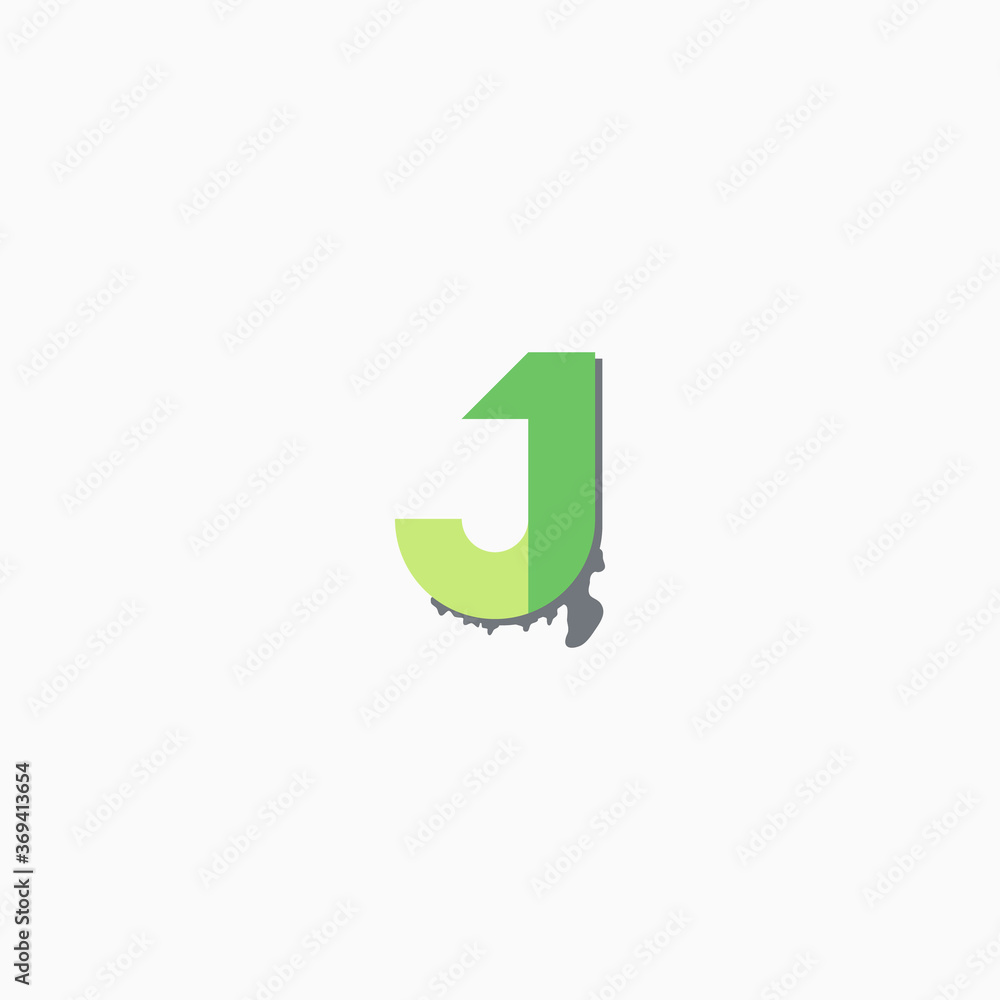 letter initial J logo. elegant shape font sign. logotype vector design template branding, creative industry, business, and company green color letter initial J logo. elegant shape font sign. logotype vector design template branding, creative industry, business, and company green color