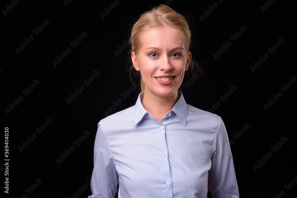 Portrait of happy beautiful businesswoman with blond hair Portrait of happy beautiful businesswoman with blond hair