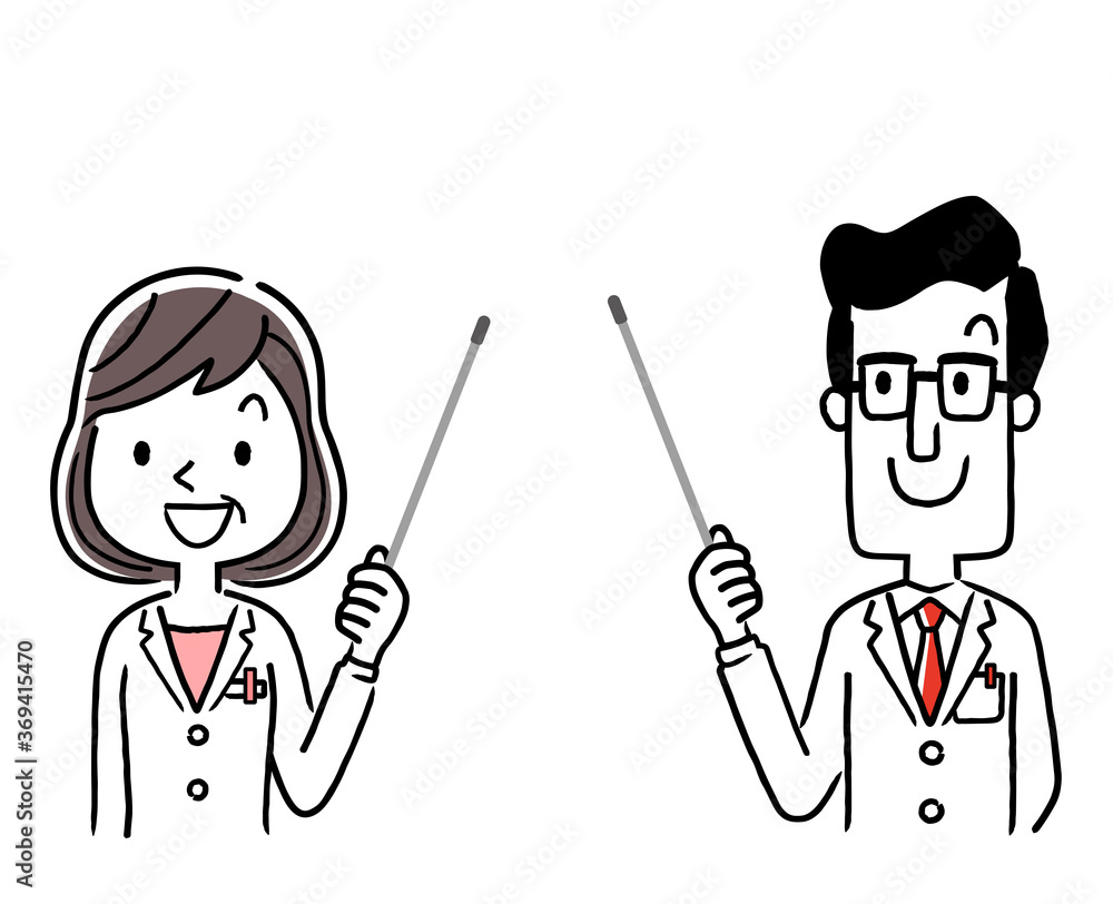 Vector material: male doctor and female doctor explaining Vector material: male doctor and female doctor explaining