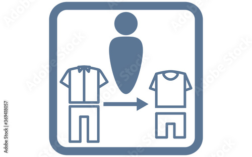 着替えのシンプルなアイコンイラスト