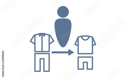 着替えのシンプルなアイコンイラスト