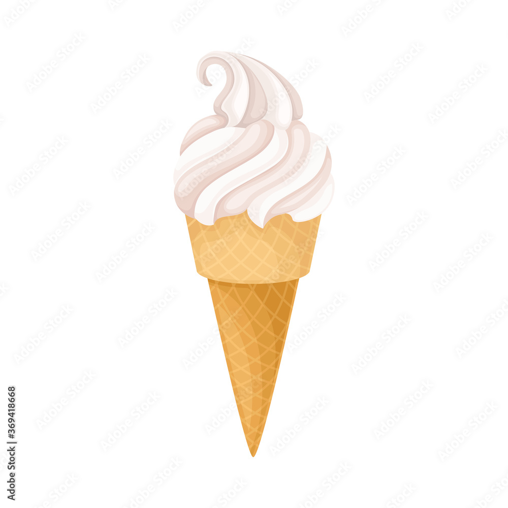 Twisted Ice Cream in Wafer Cup or Cone as Dairy Product Vector Illustration Twisted Ice Cream in Wafer Cup or Cone as Dairy Product Vector Illustration
