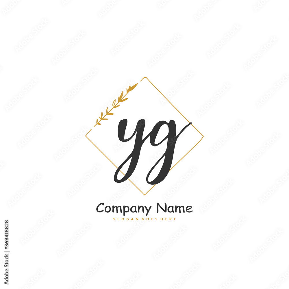 Y G YG Initial handwriting and signature logo design with circle. Beautiful design handwritten logo for fashion, team, wedding, luxury logo. Y G YG Initial handwriting and signature logo design with circle. Beautiful design handwritten logo for fashion, team, wedding, luxury logo.