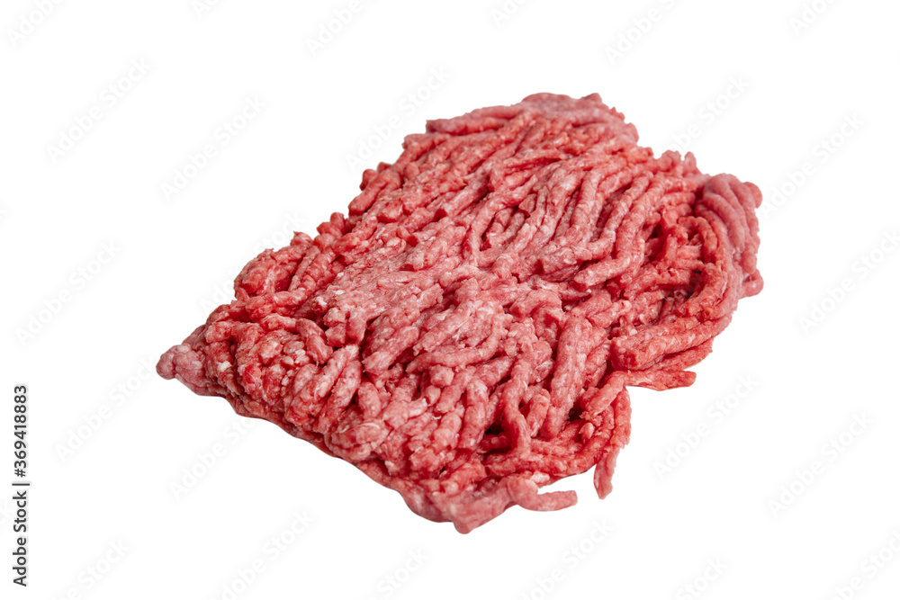 Uncooked Ground beef in white background. minced beef Uncooked Ground beef in white background. minced beef