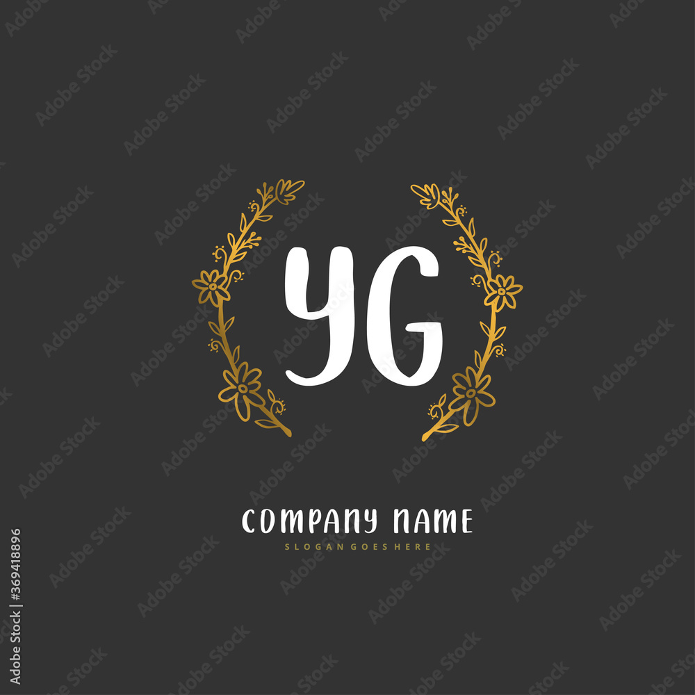 Y G YG Initial handwriting and signature logo design with circle. Beautiful design handwritten logo for fashion, team, wedding, luxury logo. Y G YG Initial handwriting and signature logo design with circle. Beautiful design handwritten logo for fashion, team, wedding, luxury logo.