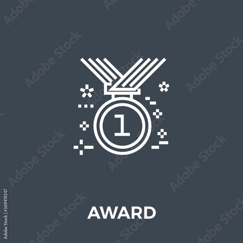 Award Icon Vector. Flat icon isolated on the black background. Editable EPS file. Vector illustration.