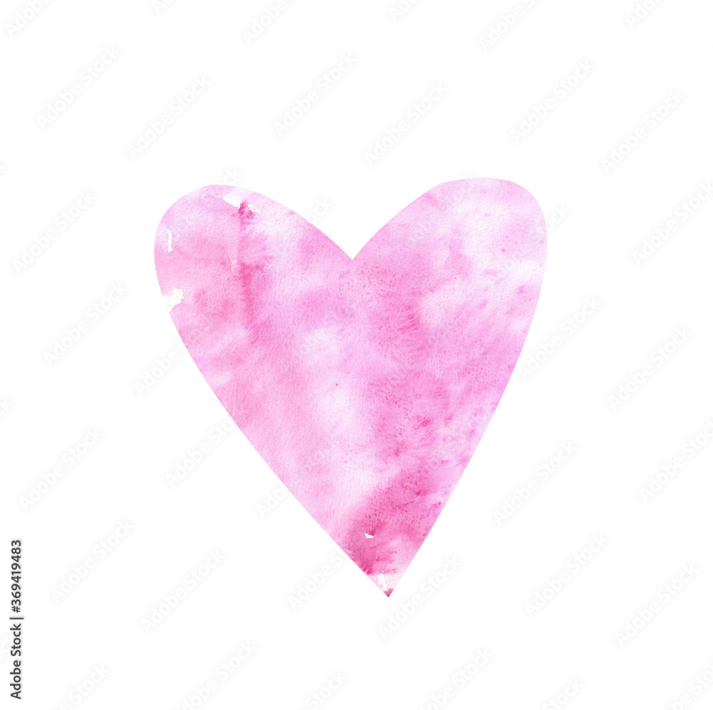 Watercolor background heart, pink, postcard, invitation, element, romance, love, wedding, valentine