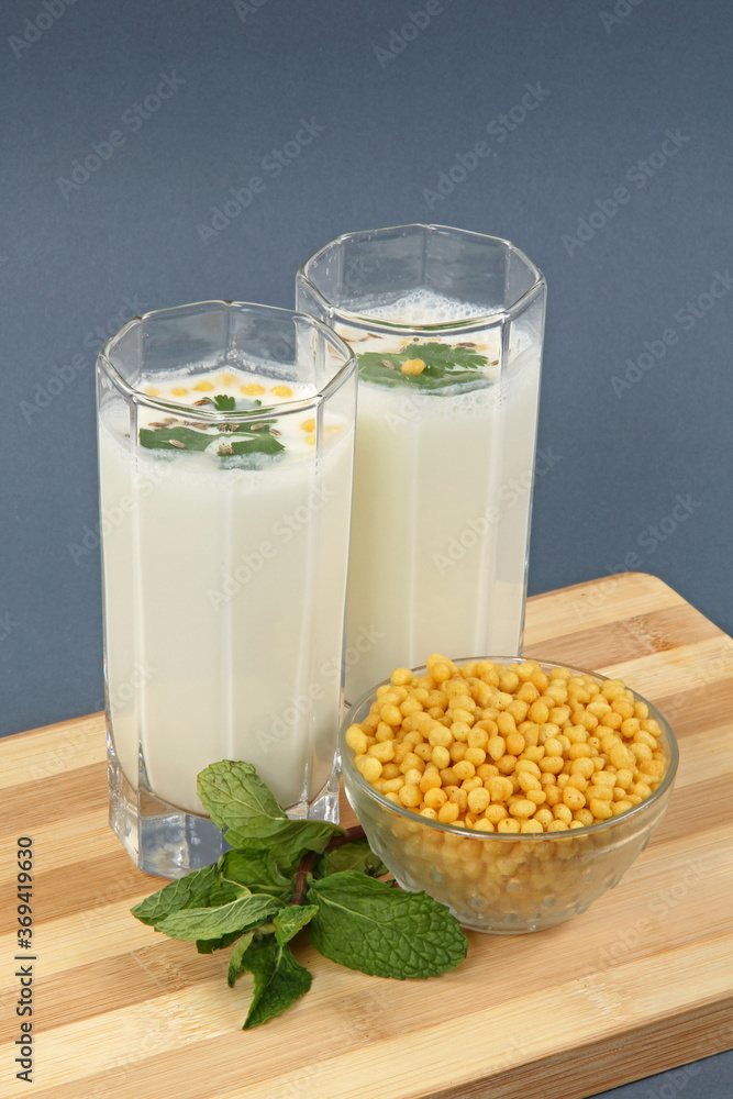 Masala Buttermilk Glass with mint Masala Buttermilk Glass with mint