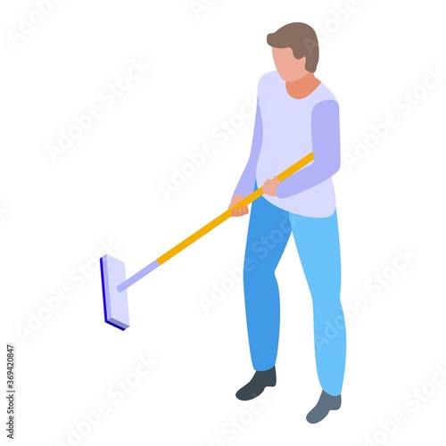 Cleaning home habit icon. Isometric of cleaning home habit vector icon for web design isolated on white background