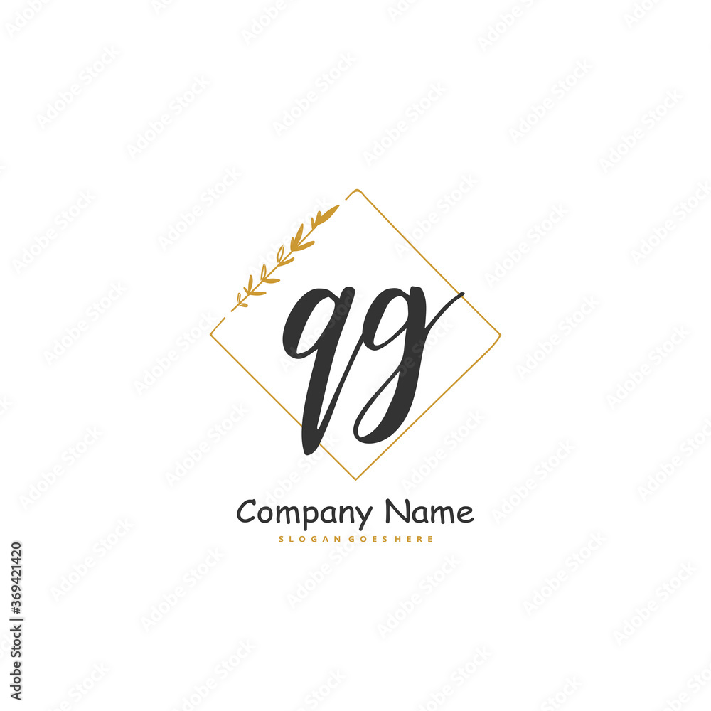 Q G QG Initial handwriting and signature logo design with circle. Beautiful design handwritten logo for fashion, team, wedding, luxury logo. Q G QG Initial handwriting and signature logo design with circle. Beautiful design handwritten logo for fashion, team, wedding, luxury logo.