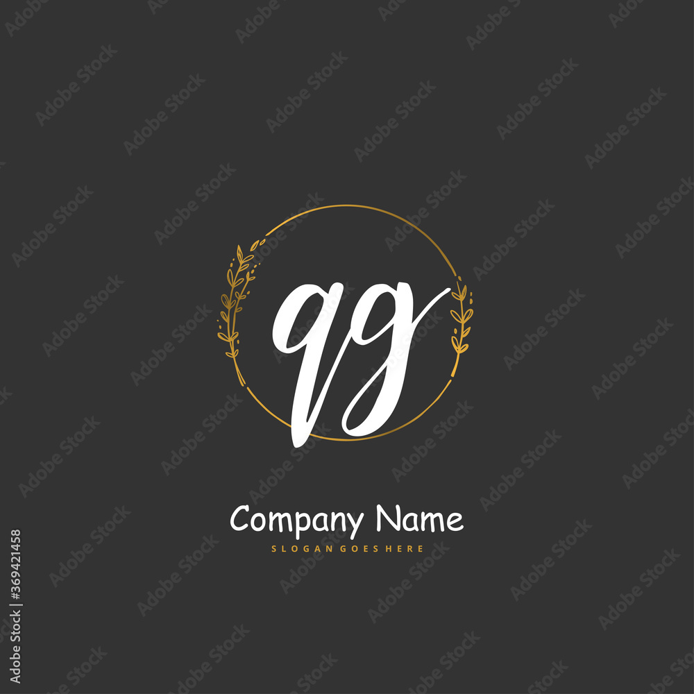 Q G QG Initial handwriting and signature logo design with circle. Beautiful design handwritten logo for fashion, team, wedding, luxury logo. Q G QG Initial handwriting and signature logo design with circle. Beautiful design handwritten logo for fashion, team, wedding, luxury logo.