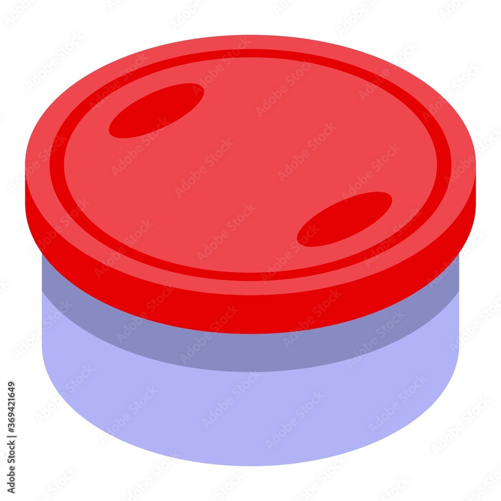 Round food container icon. Isometric of round food container vector icon for web design isolated on white background Round food container icon. Isometric of round food container vector icon for web design isolated on white background