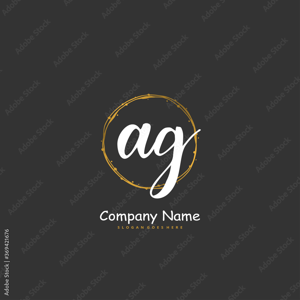 A G AG Initial handwriting and signature logo design with circle. Beautiful design handwritten logo for fashion, team, wedding, luxury logo. A G AG Initial handwriting and signature logo design with circle. Beautiful design handwritten logo for fashion, team, wedding, luxury logo.