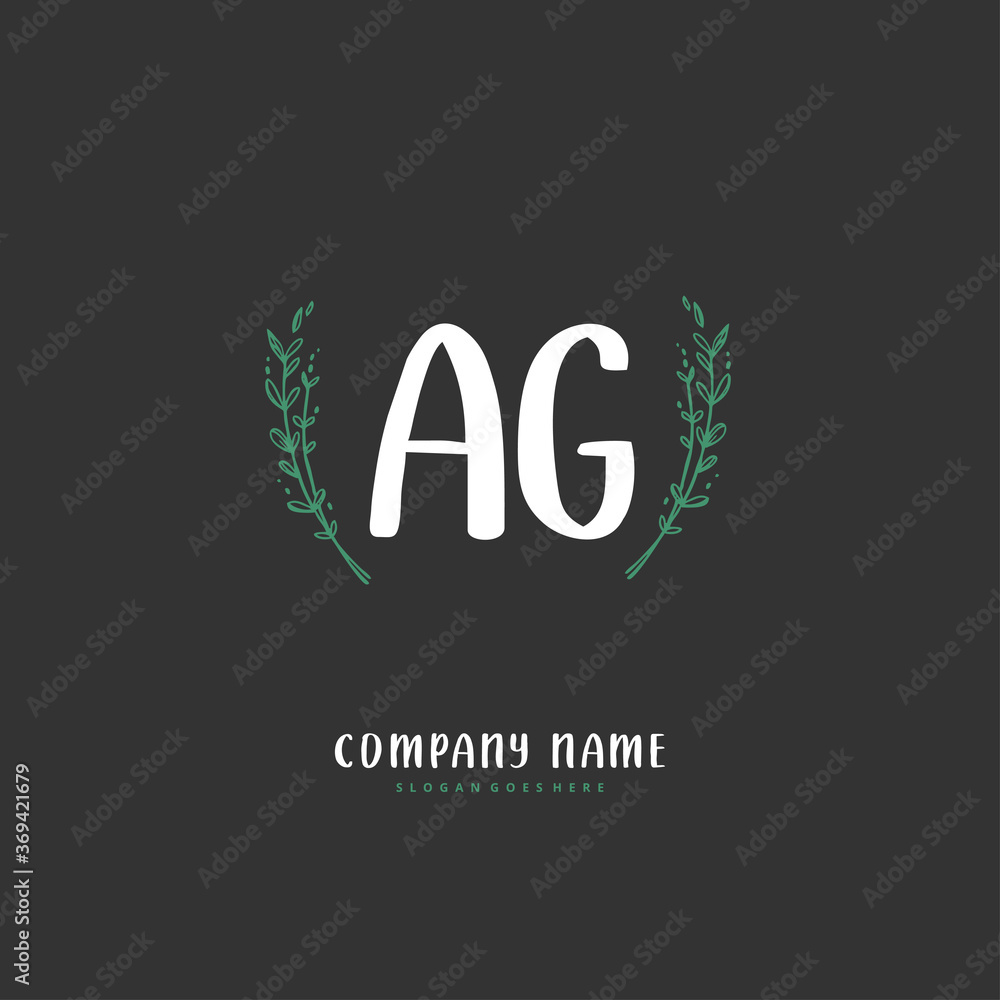 A G AG Initial handwriting and signature logo design with circle. Beautiful design handwritten logo for fashion, team, wedding, luxury logo. A G AG Initial handwriting and signature logo design with circle. Beautiful design handwritten logo for fashion, team, wedding, luxury logo.