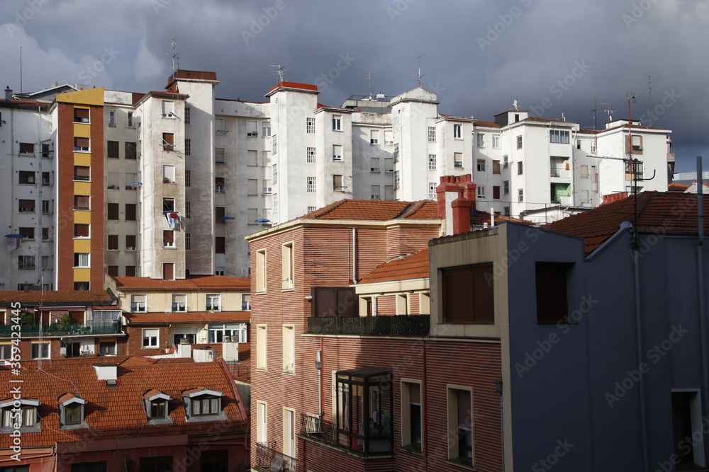 Urban view in the town of Bilbao Urban view in the town of Bilbao