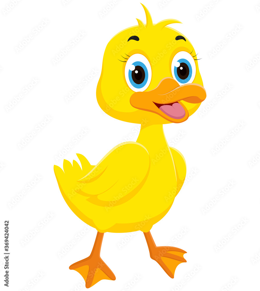 Happy Duck cartoon, isolated on white background Happy Duck cartoon, isolated on white background