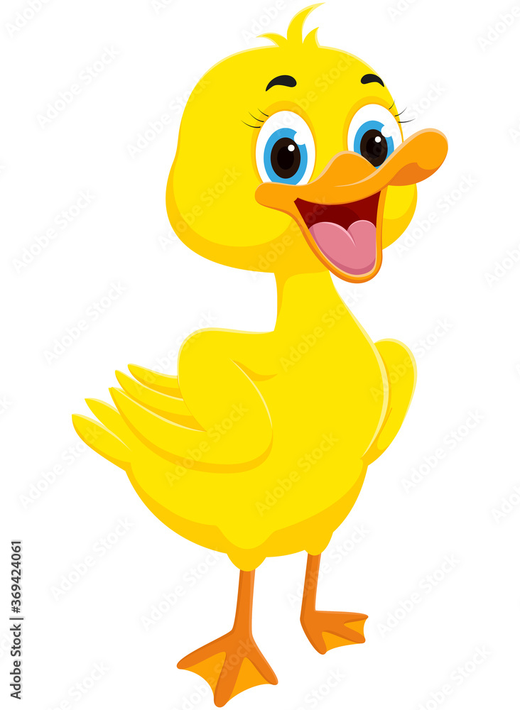 Happy Duck cartoon, isolated on white background Happy Duck cartoon, isolated on white background