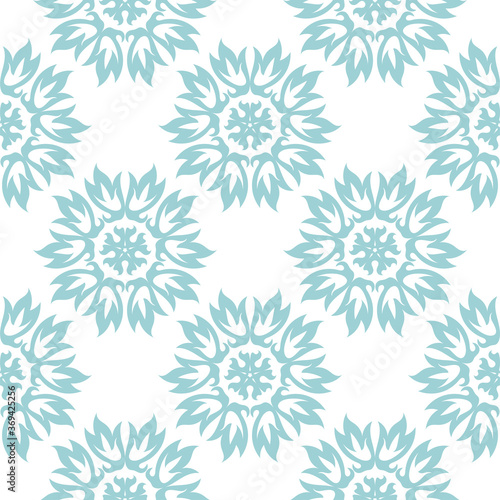 Floral seamless pattern. Light blue flowers on white background © Liudmyla