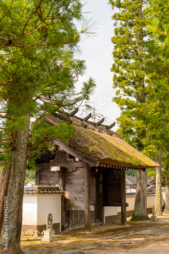 Chokushi-mon gate (gate for imperial envoys) of Eitaku-ji temple in Sanda city, Hyogo, Japan © Kazu
