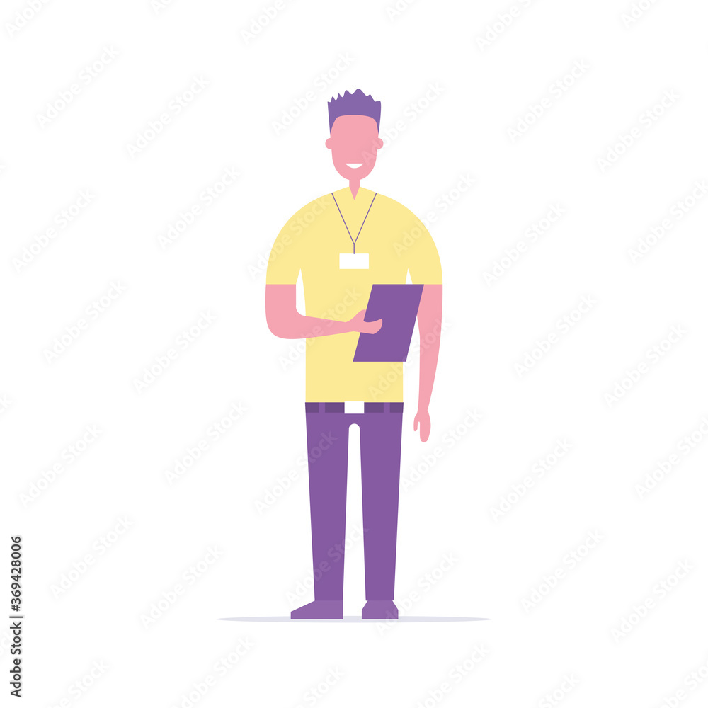 Office worker. Flat style. Vector illustration
Office worker. Flat style. Vector illustration