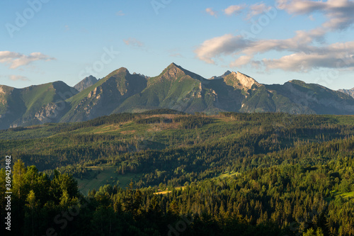 Szczyty Tatr, Widok z przełęczy nad Łapszanką