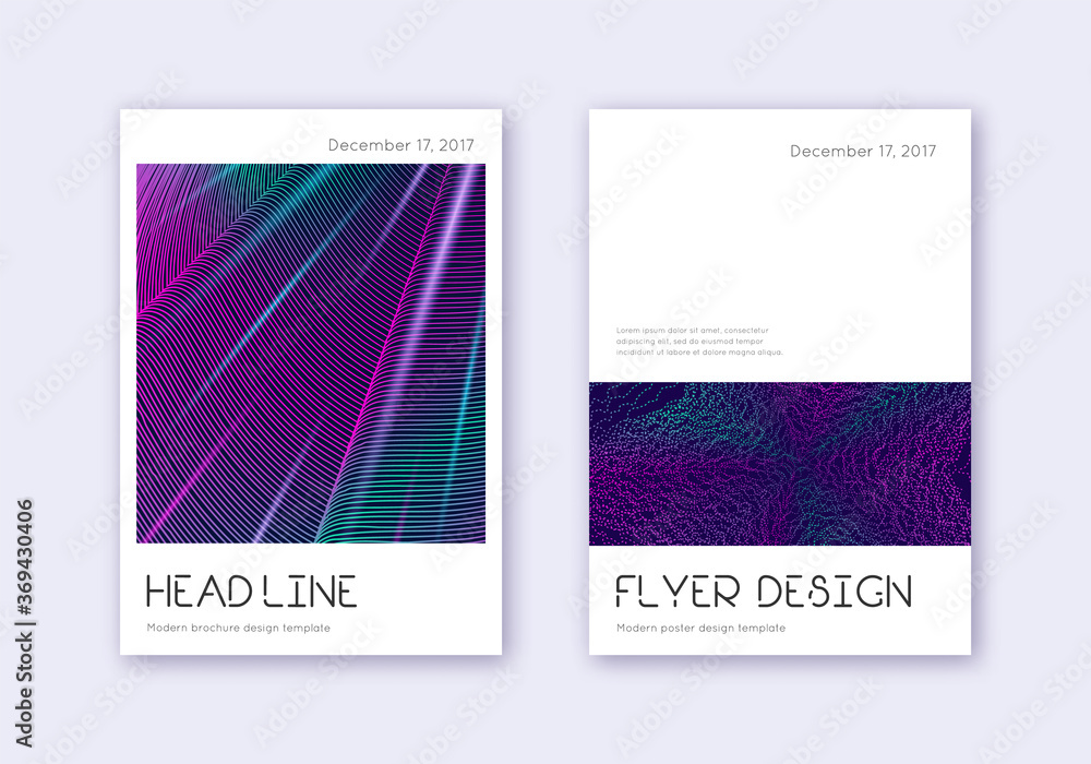 Minimal cover design template set. Neon abstract l Minimal cover design template set. Neon abstract l