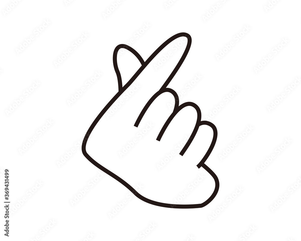 指でハートを表すハンドサイン 韓国 アイコン Stock Vector Adobe Stock