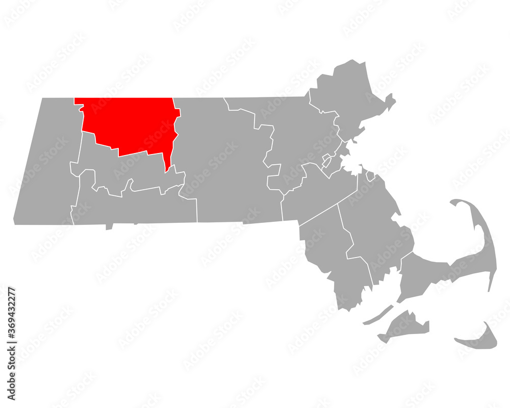 Fototapeta premium Karte von Franklin in Massachusetts