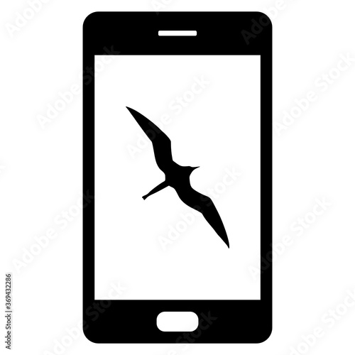 Fregattvogel und Smartphone